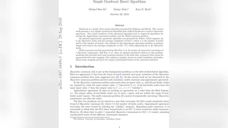 Simple Gradecast Based Algorithms