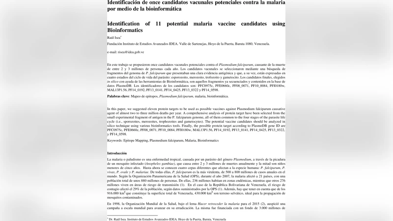 Identification of 11 potential malaria vaccine candidates using   Bioinformatics