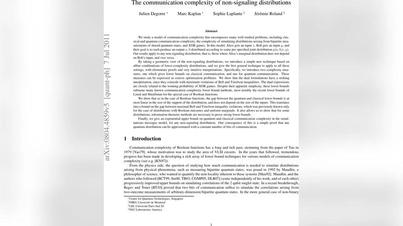 The communication complexity of non-signaling distributions