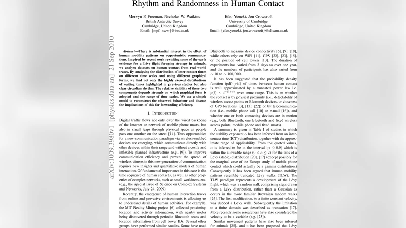 Rhythm and Randomness in Human Contact