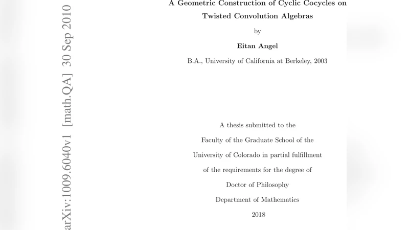 A Geometric Construction of Cyclic Cocycles on Twisted Convolution   Algebras