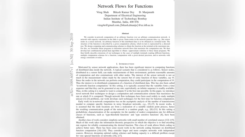 Network Flows for Functions