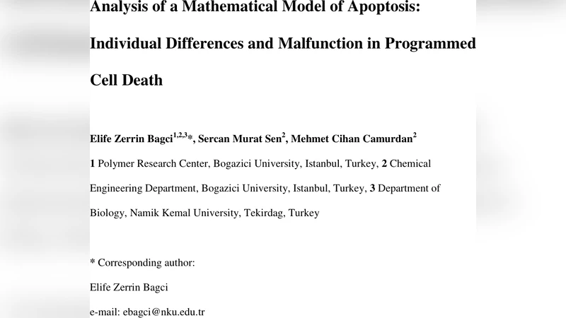 Analysis of a Mathematical Model of Apoptosis: Individual Differences   and Malfunction in Programmed Cell Death