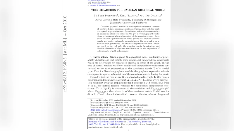 Trek separation for Gaussian graphical models