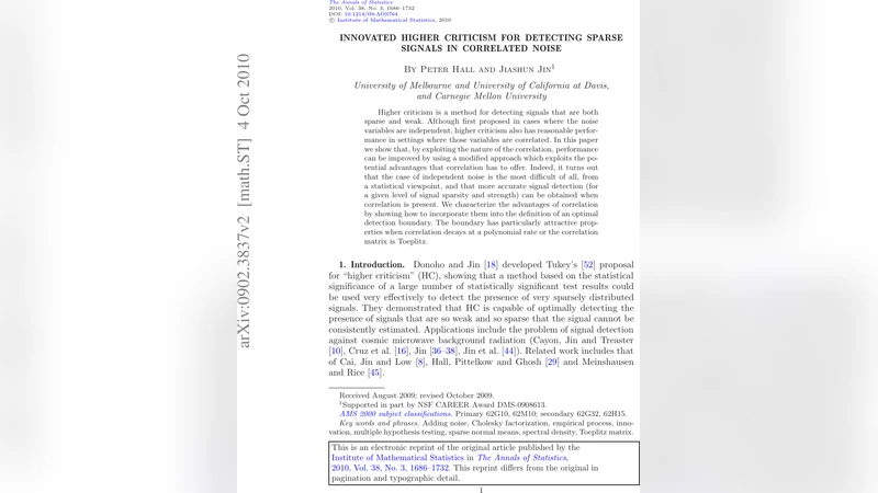Innovated higher criticism for detecting sparse signals in correlated   noise