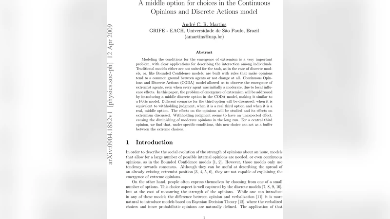 A middle option for choices in the Continuous Opinions and Discrete   Actions model