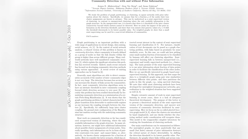 Community Detection with and without Prior Information