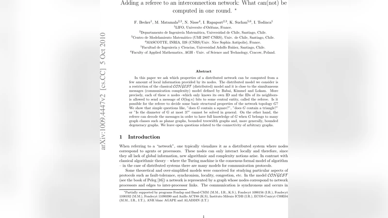 Adding a referee to an interconnection network: What can(not) be   computed in one round