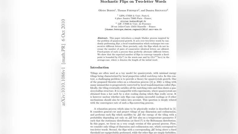 Stochastic Flips on Two-letter Words