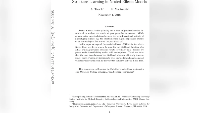 Structure Learning in Nested Effects Models