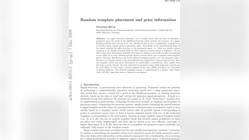 Random template placement and prior information