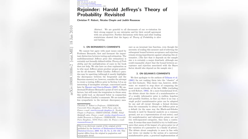 Rejoinder: Harold Jeffreyss Theory of Probability Revisited