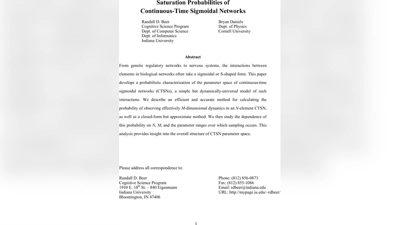 Saturation Probabilities of Continuous-Time Sigmoidal Networks