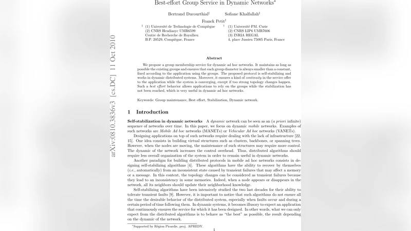 Best-effort Group Service in Dynamic Networks