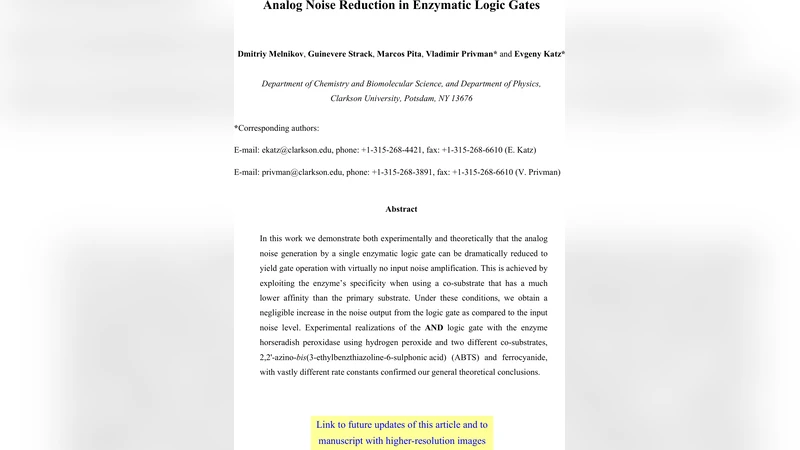 Analog Noise Reduction in Enzymatic Logic Gates