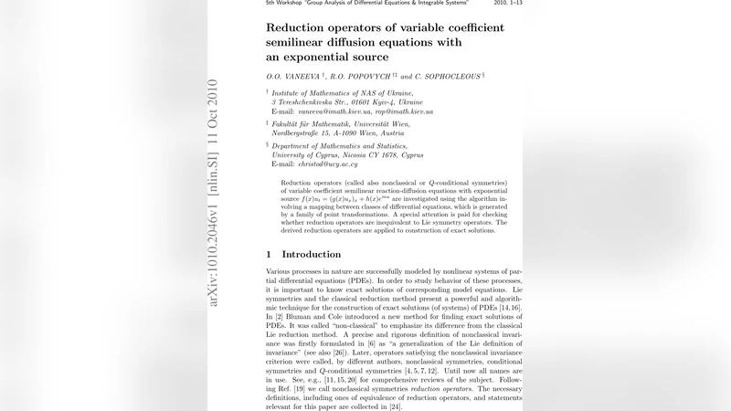 Reduction operators of variable coefficient semilinear diffusion   equations with an exponential source