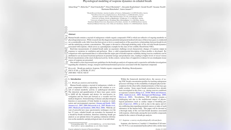 Physiological modeling of isoprene dynamics in exhaled breath