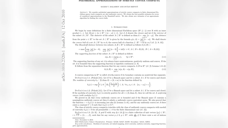 Polyhedral approximations of strictly convex compacta