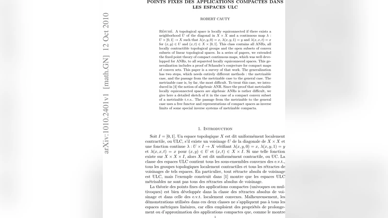 Points fixes des applications compactes dans les espaces ULC