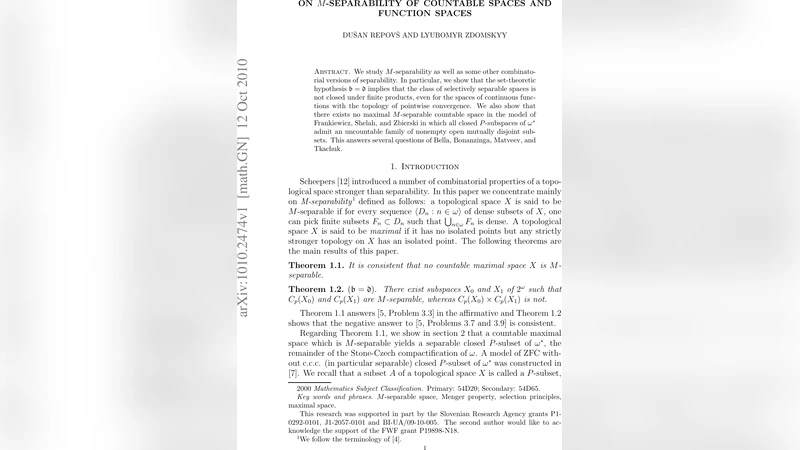On M-separability of countable spaces and function spaces