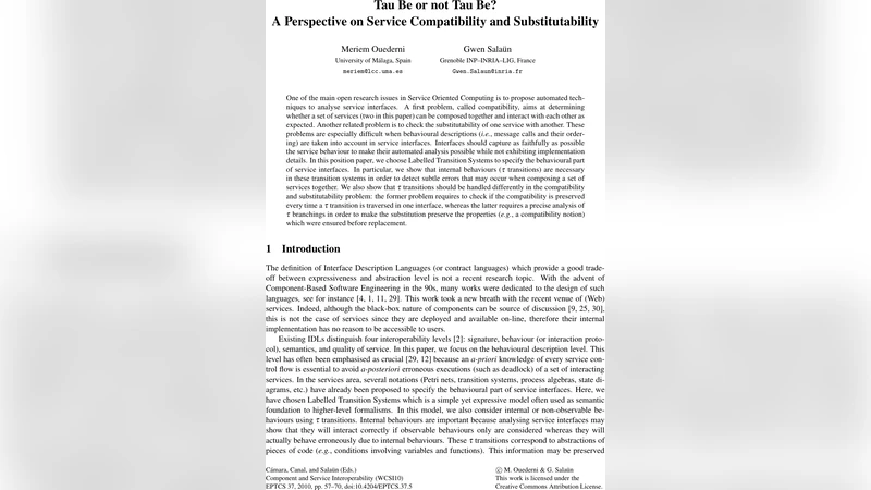 Tau Be or not Tau Be? - A Perspective on Service Compatibility and   Substitutability
