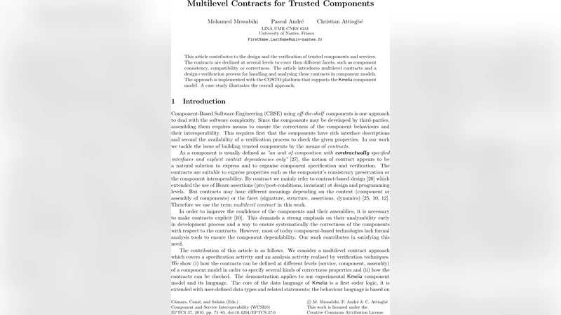 Multilevel Contracts for Trusted Components
