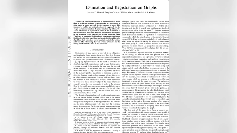 Estimation and Registration on Graphs