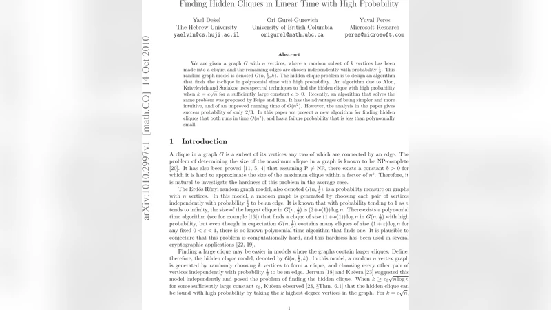 Finding Hidden Cliques in Linear Time with High Probability