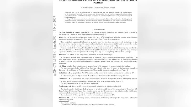 On the infinitesimal rigidity of polyhedra with vertices in convex   position