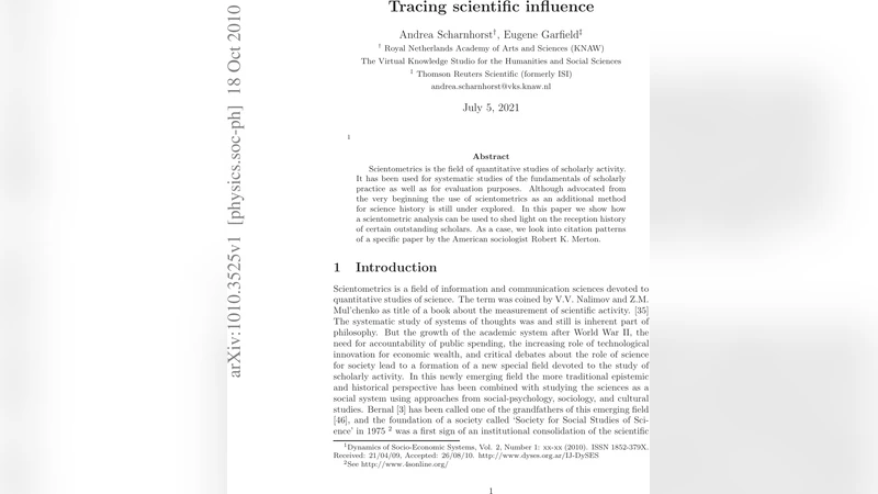 Tracing scientific influence