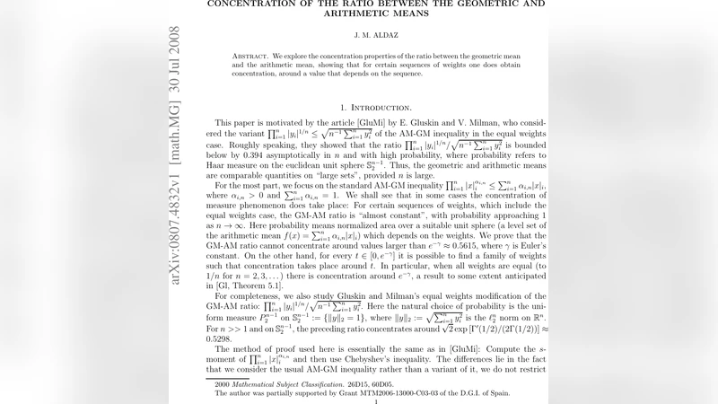 Concentration of the ratio between the geometric and arithmetic means