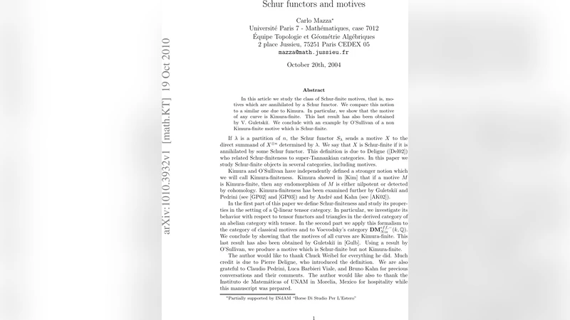 Schur functors and motives