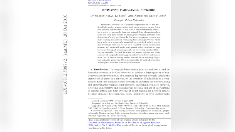 Estimating time-varying networks