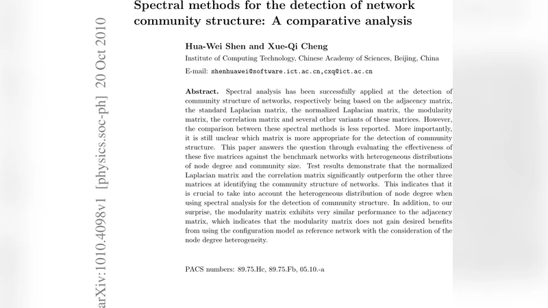 Spectral methods for the detection of network community structure: a   comparative analysis