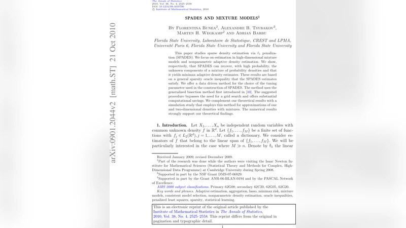 SPADES and mixture models