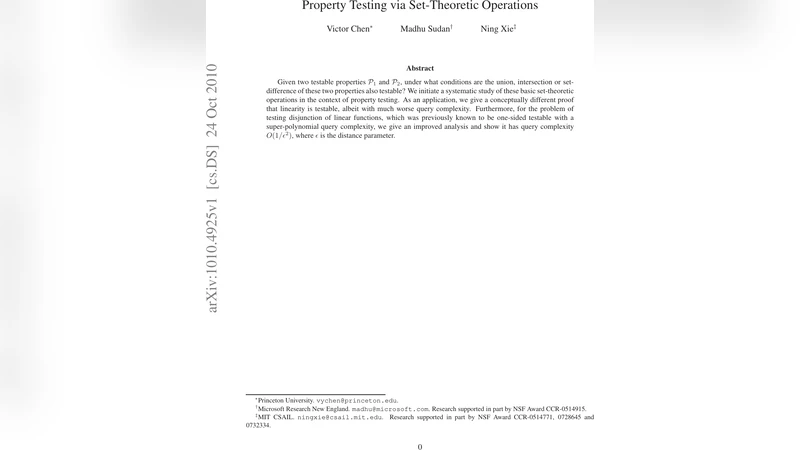 Property Testing via Set-Theoretic Operations