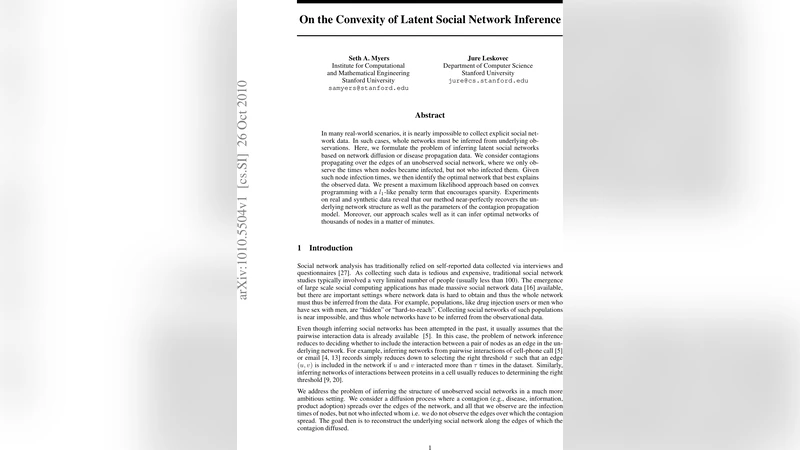 On the Convexity of Latent Social Network Inference