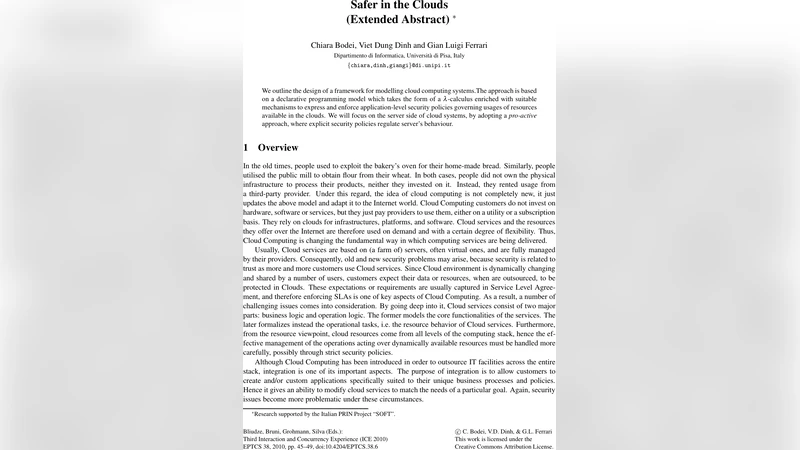 Safer in the Clouds (Extended Abstract)