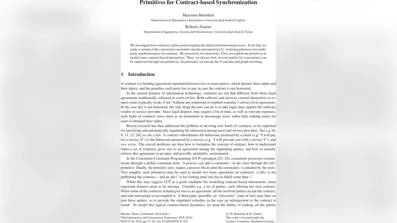 Primitives for Contract-based Synchronization