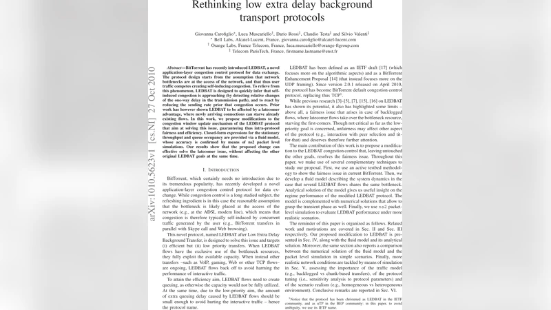 Rethinking low extra delay background transport protocols
