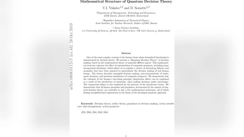 Mathematical Structure of Quantum Decision Theory