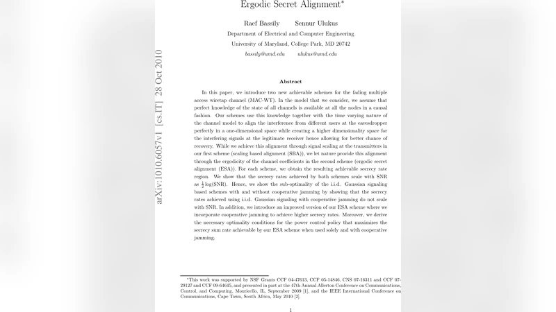 Ergodic Secret Alignment