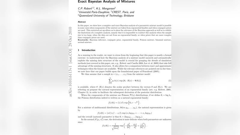 Exact Bayesian Analysis of Mixtures