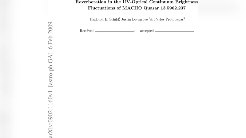 Reverberation in the UV-Optical Continuum Brightness Fluctuations of   MACHO Quasar 13.5962.237