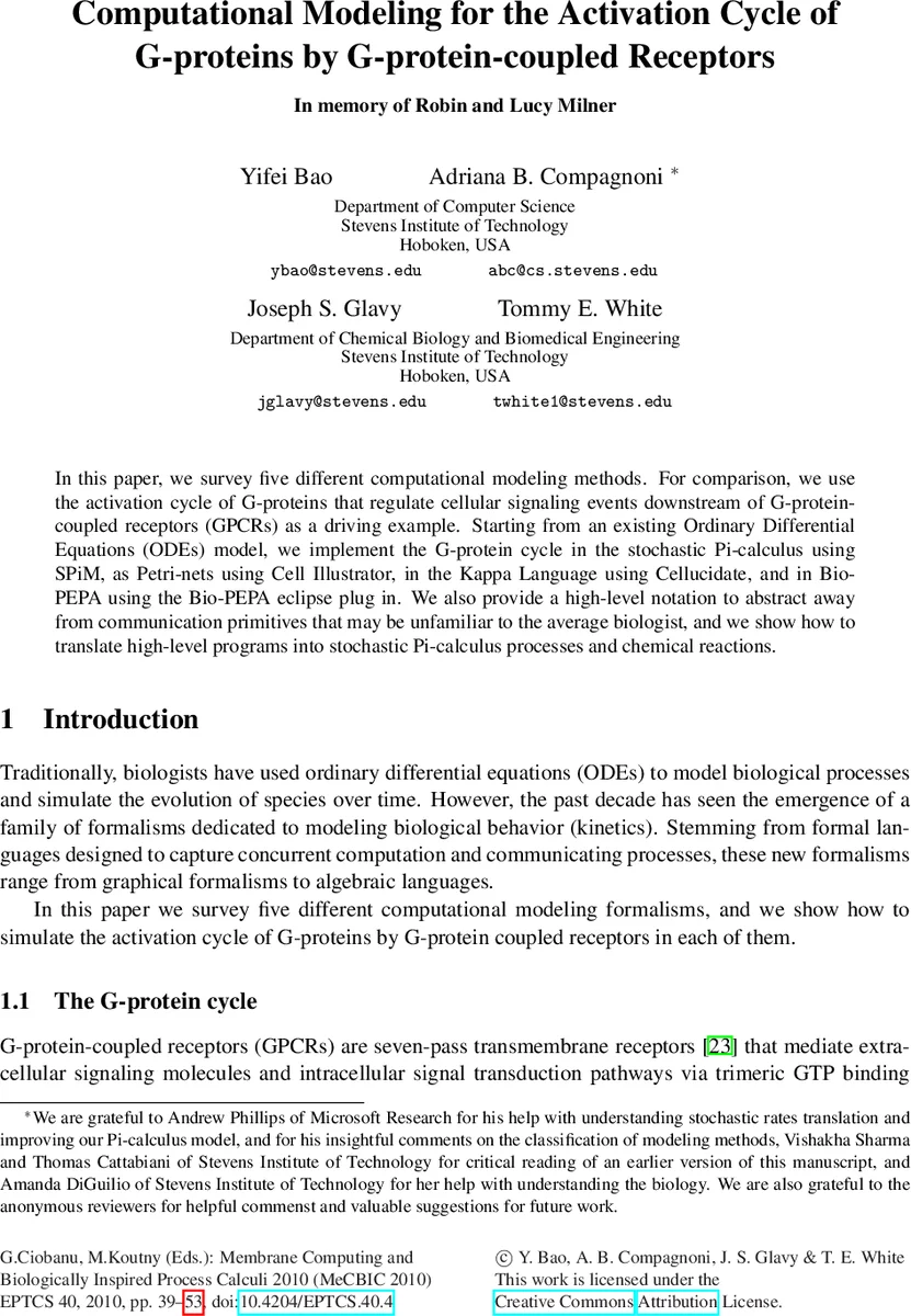 Computational Modeling for the Activation Cycle of G-proteins by   G-protein-coupled Receptors