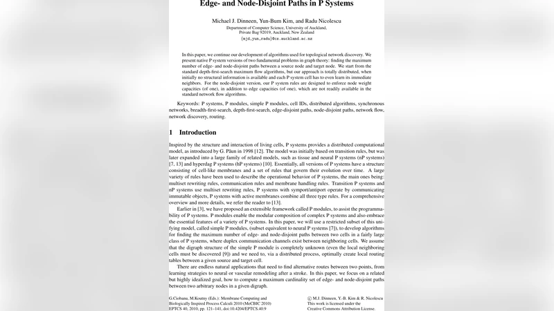 Edge- and Node-Disjoint Paths in P Systems