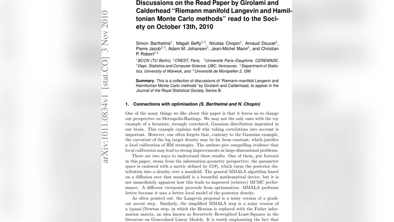 Discussions on "Riemann manifold Langevin and Hamiltonian Monte Carlo   methods"
