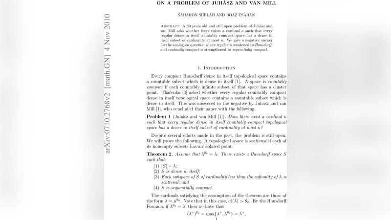 On a problem of Juhasz and van Mill