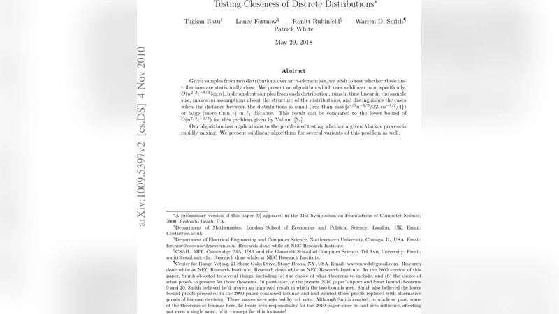 Testing Closeness of Discrete Distributions