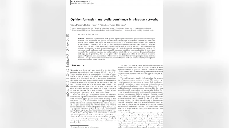 Opinion formation and cyclic dominance in adaptive networks